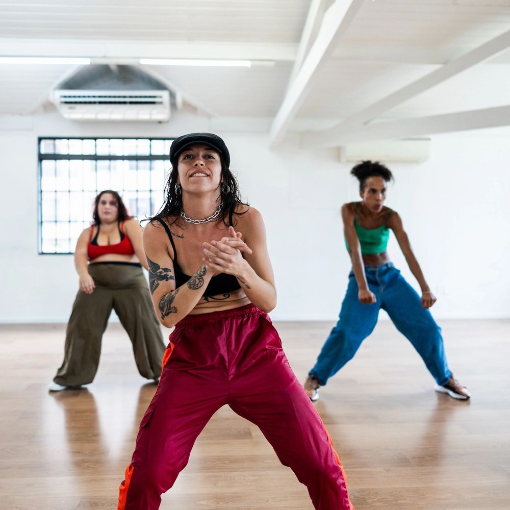 Group dance session in a studio